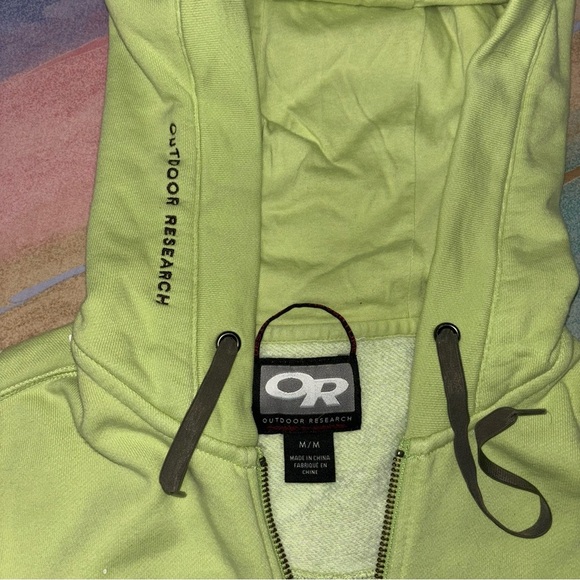 Outdoor Research Hoodie Women Medium Green Embroidered Zip Sweatshirt Dandelion - Picture 5 of 9